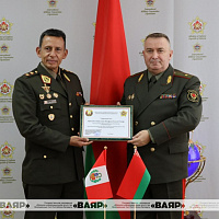 Major General Valery Revenko meets with military diplomats of the Republic of Peru