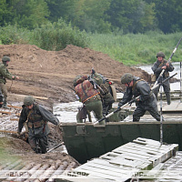 Военные инженеры отработали задачи на реке Днепр в ходе командно-штабного учения