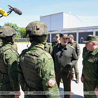 Посещение Президентом ракетной бригады Вооруженных Сил в Осиповичском районе 
