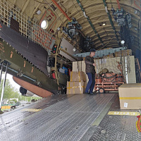 Белорусский военно-транспортный самолет доставил из Китая очередную партию гуманитарного груза