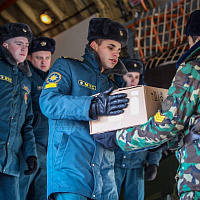 Военно-транспортный самолет Ил-76 с гуманитарным грузом на борту вылетел с аэродрома в Мачулищах. Пункт назначения - Пекин   