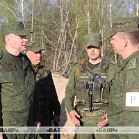 Генерал-майор Андрей Лукьянович прибыл в район проведения тактического учения 120 зрбр