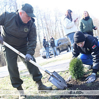 Белорусские военнослужащие традиционно принимают участие в республиканском субботнике
